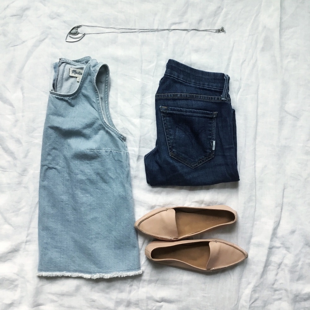 Madewell denim tank xs